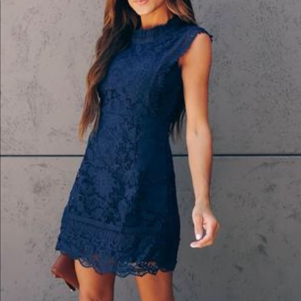 Vici Blue Lace Dress